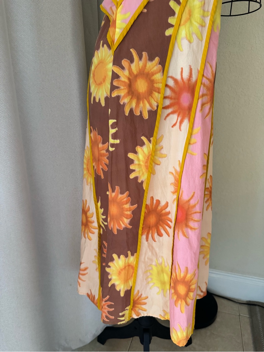 FARM Rio Anthropologie One Shoulder Sun Print Dress XS Petite - Picture 5 of 14